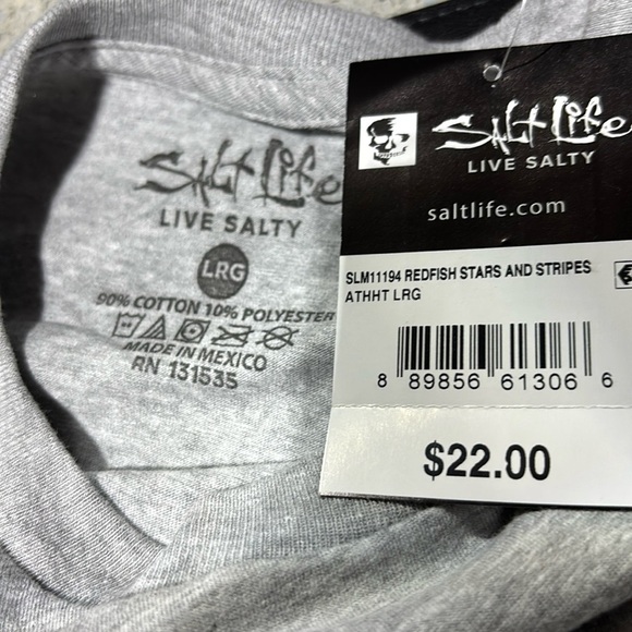 Salt Life Chasing Tail Redfish Stars & Stripes, Pocket,logo graphic,crewneck - Picture 9 of 9